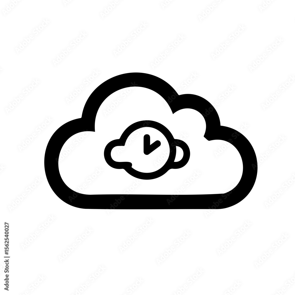 Aufkleber stylized cloud with connection symbol representing cloud technology on transparent background