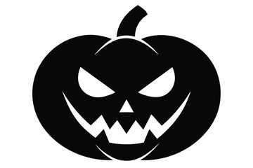 angry pumpkin black and white