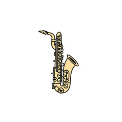 Naklejka premium simple illustration of a classic saxophone musical instrument in beige and black design