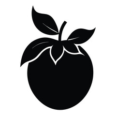 Simple Black and White Illustration of a Fruit