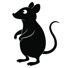Cute Black Mouse Silhouette Illustration