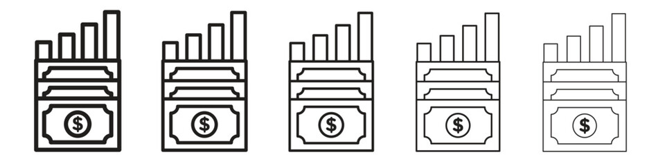 capital gain icon logo set concept stock vector illustration.