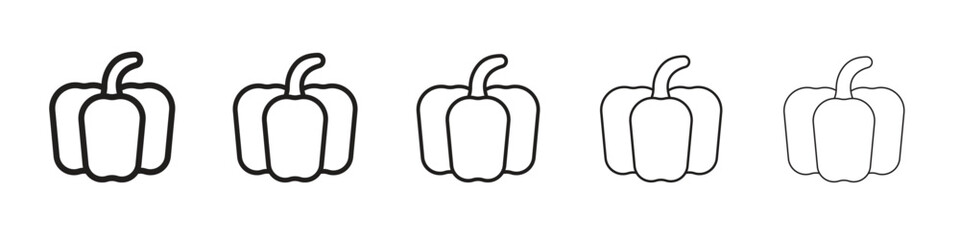 Capsicum icon logo set concept stock vector illustration.