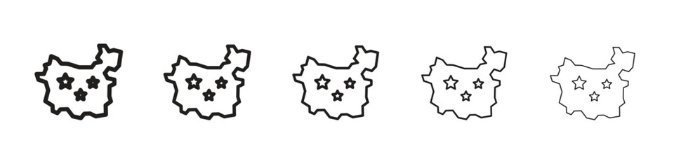 China map icon logo set concept stock vector illustration.