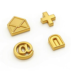 set of gold icons