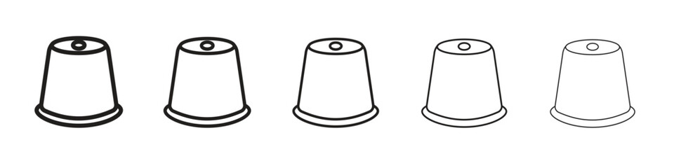 Coffee capsule icon logo set concept stock vector illustration.