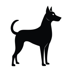 Elegant Black Dog Silhouette Illustration