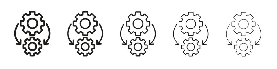 Devops icon logo set concept stock vector illustration.