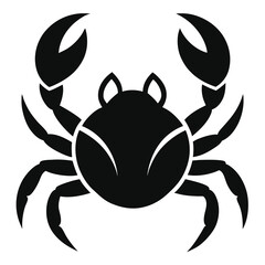 Black Crab Silhouette Vector Illustration