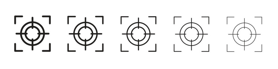 Focus icon logo set concept stock vector illustration.