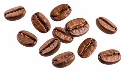 Freshly Roasted Coffee Beans on Dark Background for Beverage Lovers
