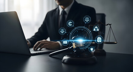 Lawyer working on digital law case