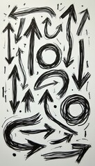 Dynamic black and white arrow patterns