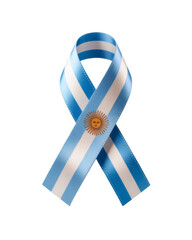 an awareness ribbon in Argentine flag colors, symbolizing support and cause