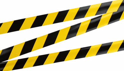 Yellow and Black Caution Tape for Safety and Hazard Signage
