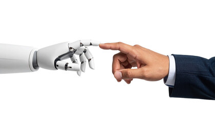 Human and Robot Interaction Symbolizing Future of Technology and Innovation
