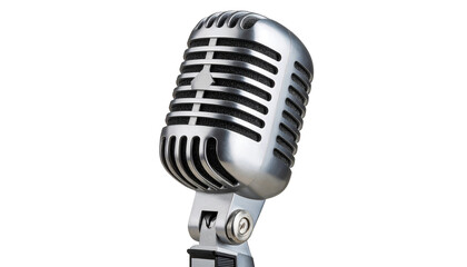 Vintage Silver Microphone with Classic Design and Detail