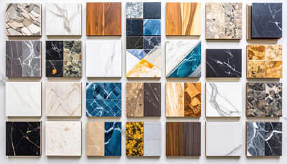 Diverse Collection of Natural Stone and Marble Texture Samples