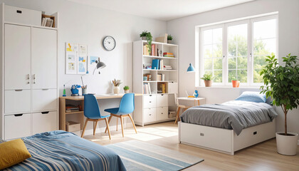 Bright and Modern Bedroom with Minimalist Decor and Natural Light