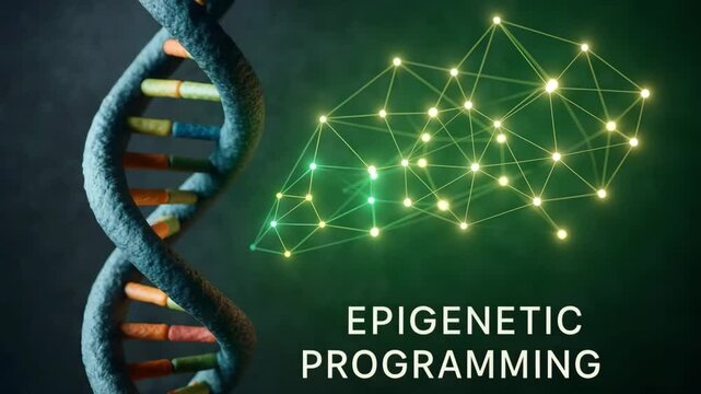 Exploring epigenetic programming dna structure and genetic network science research study 3d art