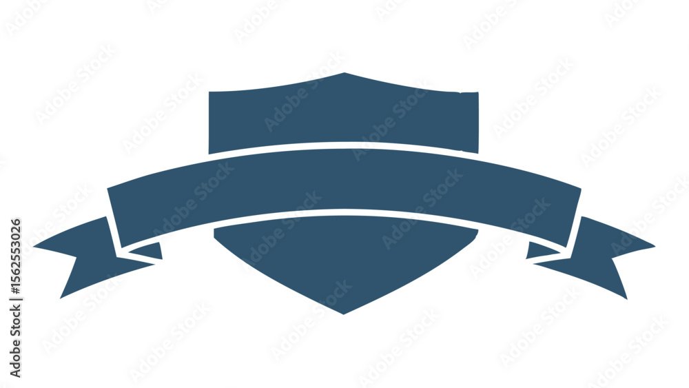 Poster elegant shield and ribbon design element with transparency for various design projects