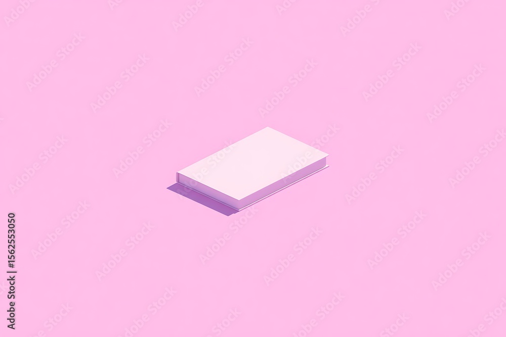 Poster simple white rectangular object on a pink background
