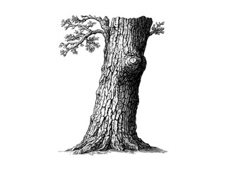 Vintage hand-drawn willow tree trunk engraving, rustic bark sketch, eco-friendly woodland art, black botanical illustration, retro nature decor, tree ring art print, woodland wall art,