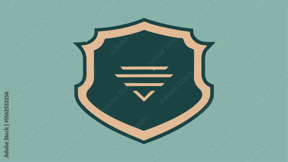 Poster elegant shield emblem with geometric elements suitable for branding and design