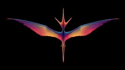 Colorful, abstract flying creature