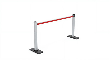 Naklejka premium Retractable barrier with red stripe for visual safety and traffic control