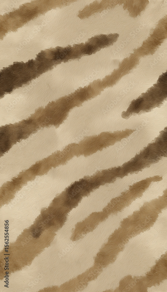 Poster brown and beige diagonal stripes creating dynamic animal print pattern