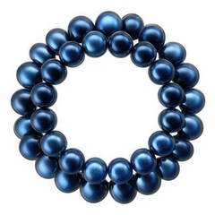 Obraz premium Circular arrangement of shimmering dark blue metallic spheres isolated on transparent background