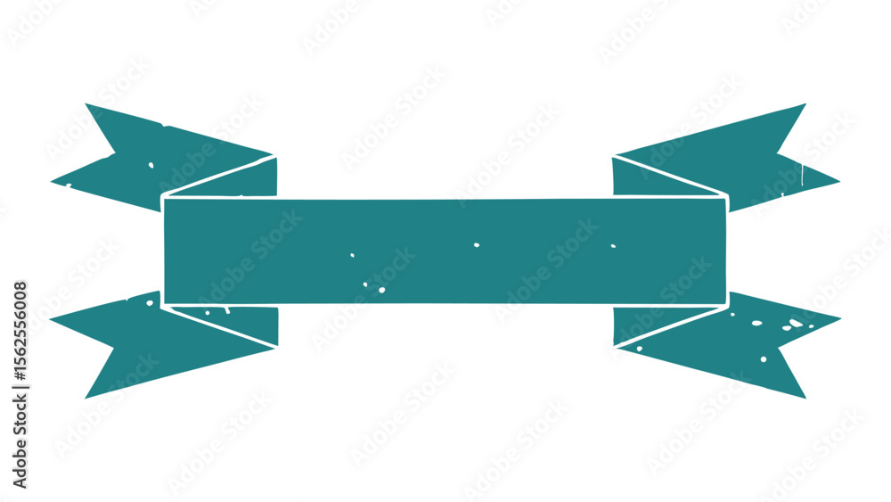 Aufkleber grunge style teal ribbon banner with transparency suitable for various design applications