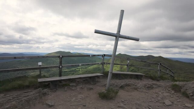 Panoramic View from Halicz Peak in the Bieszczady Mountains, Poland
