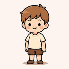 Cute Cartoon Boy Character Vector | Simple Child Illustration for Kids Design