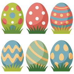 Dinosaur egg nest in grassy field prehistoric birthday theme vector
