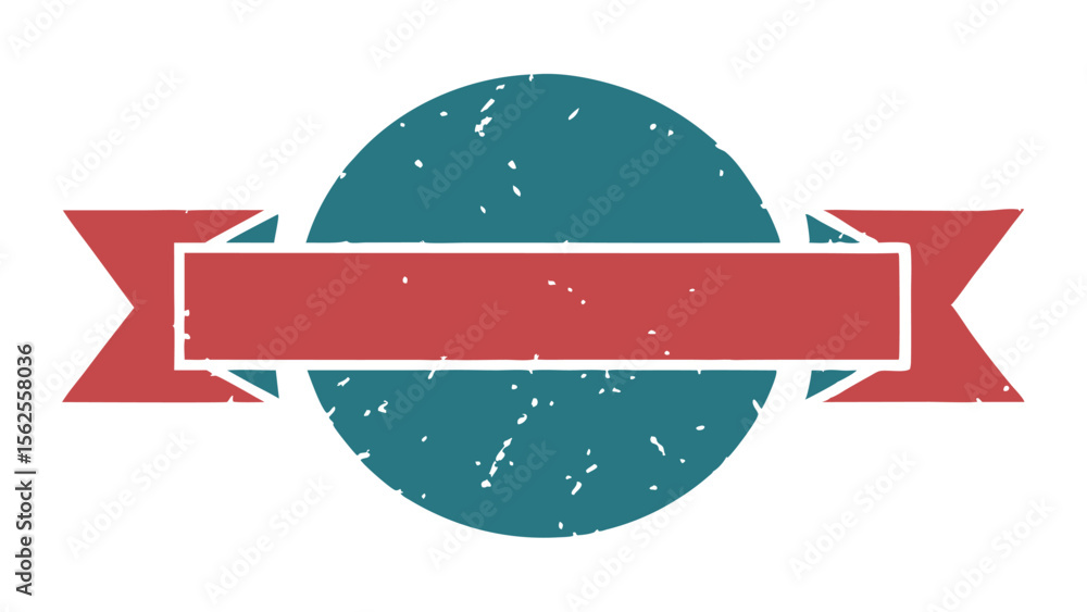 Poster retro emblem with circle and banner elements transparent graphic design for various projects