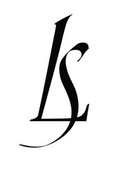Monogram of Gothic letters S and L. Vector. An illustration for an individual design. The name of the studio or product.