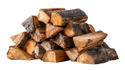 A pile of stacked firewood