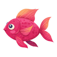 Cute pink fish illustration