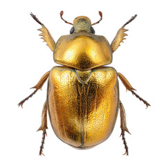 Golden beetle, macro close-up