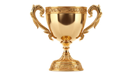 Golden trophy isolated on black