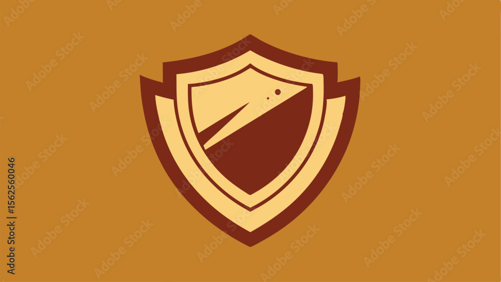 Aufkleber shield emblem logo in warm tones offering a unique design element for versatile applications