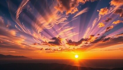 Vibrant Sunset Over Serene Landscape