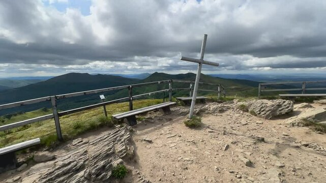 Panoramic View from Halicz Peak in the Bieszczady Mountains, Poland