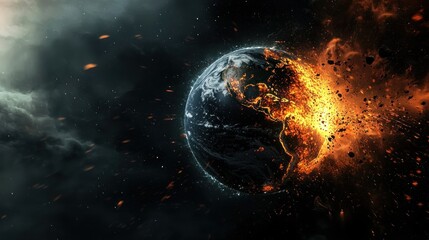 Fototapeta premium Exploding earth graphic design