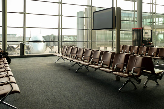 Empty Airport Terminal Seating