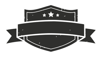 Vintage emblem with stars and ribbon blank space for your custom text