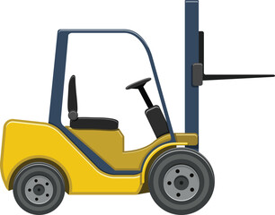 Yellow Forklift Truck Vector Illustration