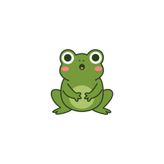 An icon of a cute cartoon frog sitting with one hand on its chin and a thoughtful expression, symbolizing contemplation, curiosity, or deep thought.